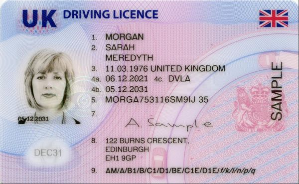 EU Driving License Example